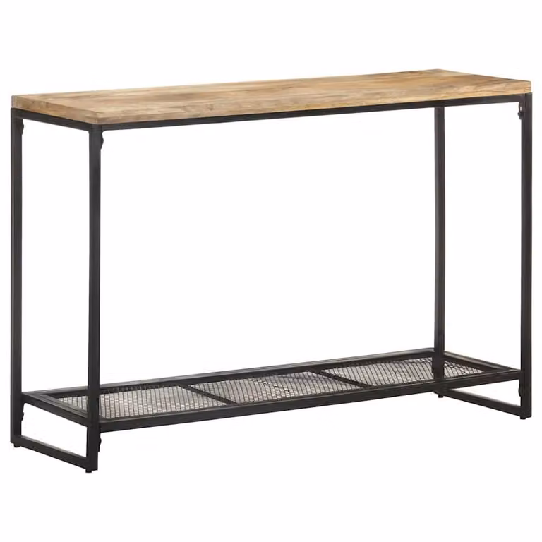 Berkfield Home Beautiful Console Table in Brown Solid Mango Wood, W/D/H: 110 x 35 x 75 cm