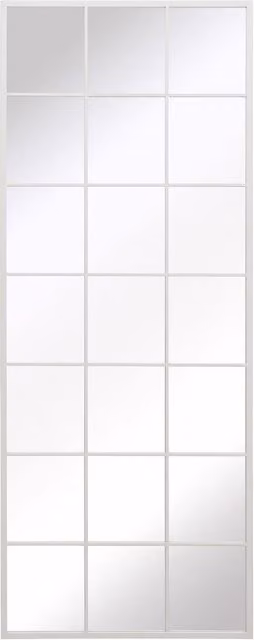 Genestra Modern Geometric Rectangular Outdoor Hanging Mirror in White, Width: 80 cm