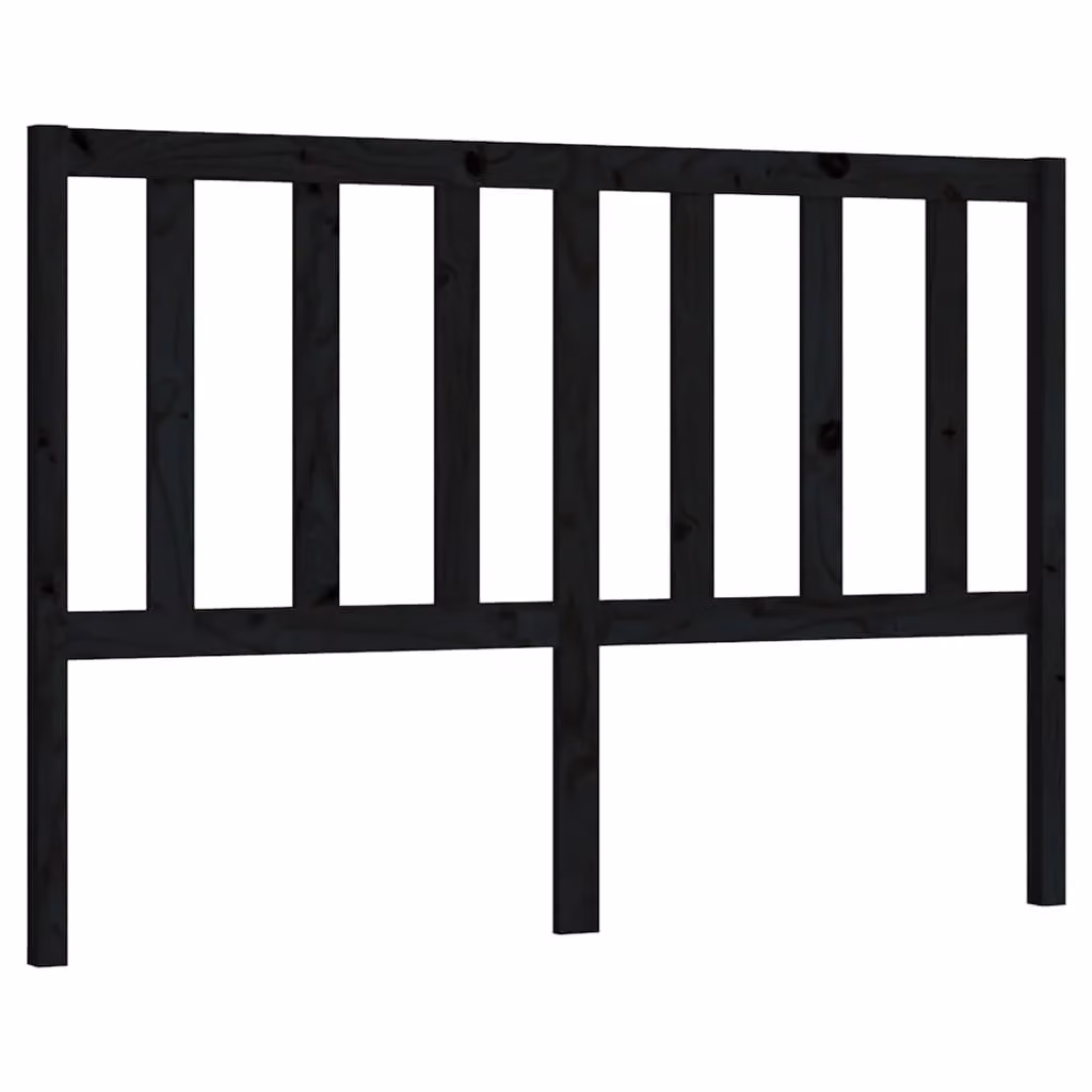 Berkfield Home Black Solid Wood Pine Bed Headboard, W: 126 cm, D: 4 cm, H: 100 cm – 2