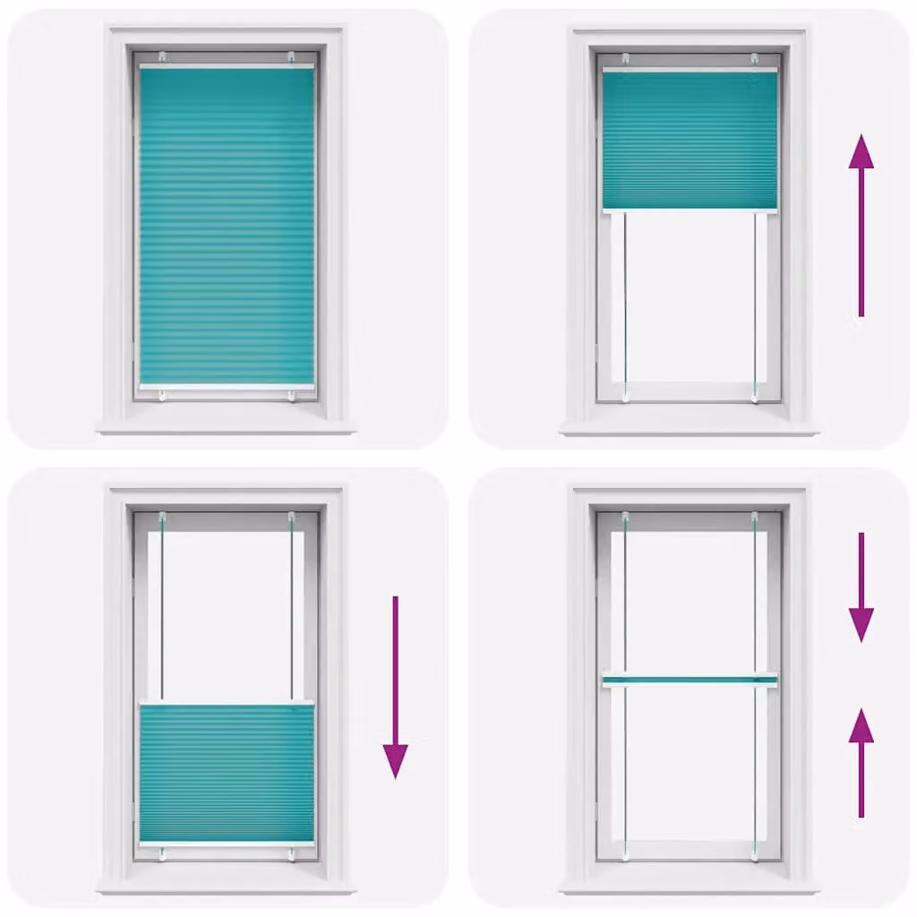 Berkfield Home Single Pleat Corded Blind in Petrol Green Polyester, W: 74.4 cm, H: 150 cm – 2