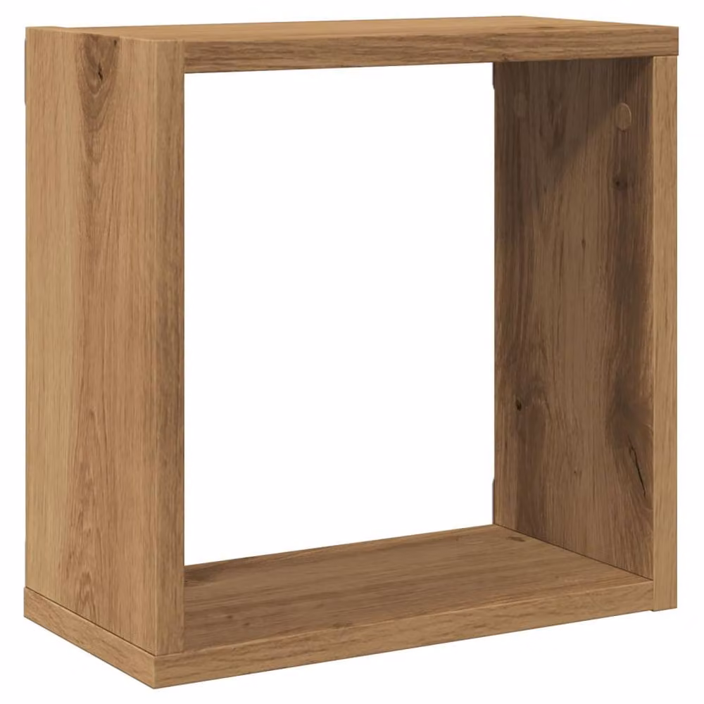 Berkfield Home Artisan Oak Wall Cube Shelves, 4 Piece Brown Engineered Wood, W/D/H: 30 x 15 x 30 cm – 3