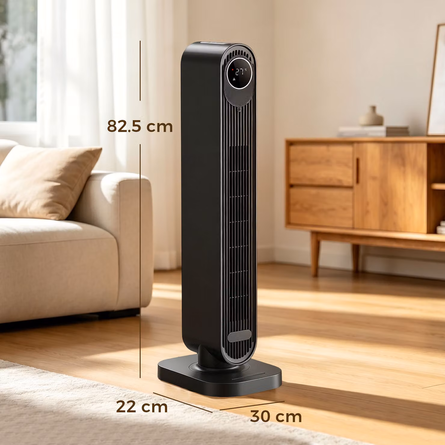 HOMCOM 2000W Ceramic Electric Fan Heater with Timer, Remote Control and Overheat Protection, Black – 3