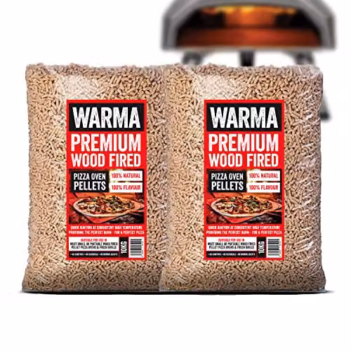 Warma Eco Premium Natural Wood Pellets for Pizza Ovens, 2 x 10kg Bags