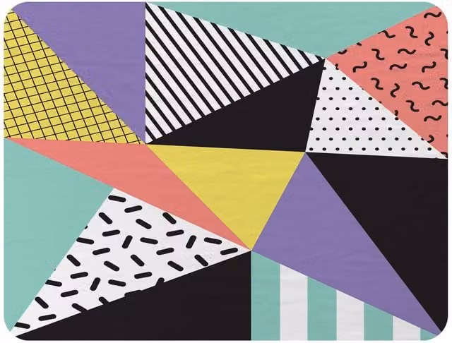 Benjamin Tate Design Retro Geometric Fleece Blanket in Blue, Beige and Multicolour, W/D/H: 120 x 150 cm – 2