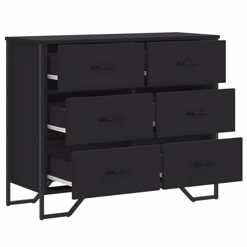 Berkfield Home Black Classic Chest of Drawers, W: 91 cm, D: 35.5 cm, H: 74.5 cm – 6