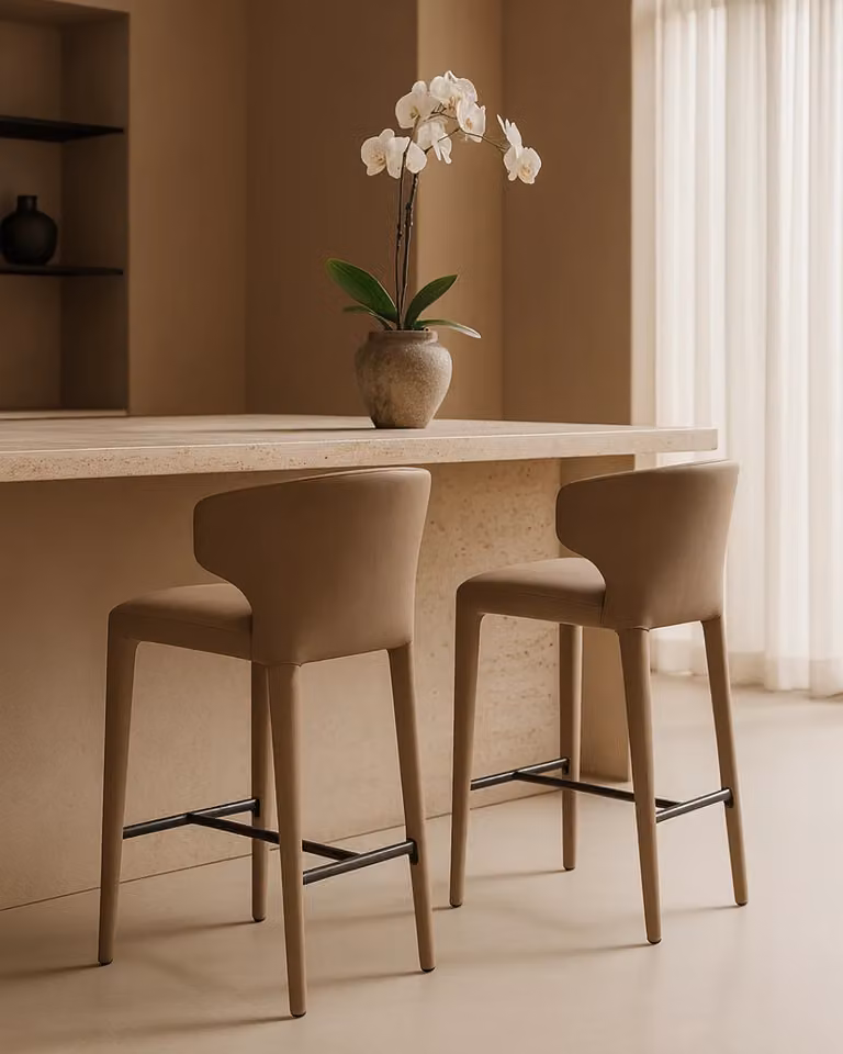 Tommy Franks Vela Counter Stool in Brown Vintage Eco Pelle