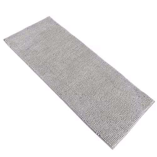Brentfords OHS Chenille Bath Mat, Grey, W/D/H: 110 x 45 x 1.3 cm