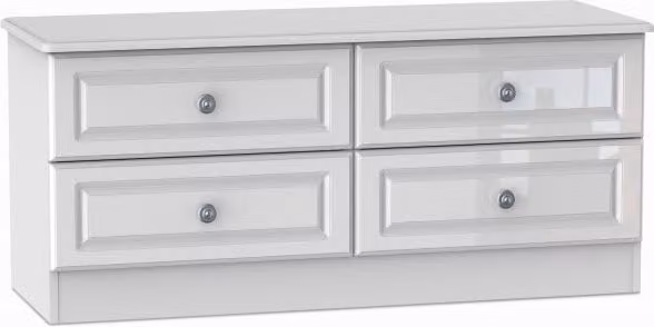 Welcome Pembroke White High Gloss 4 Drawer Bed Box Assembled