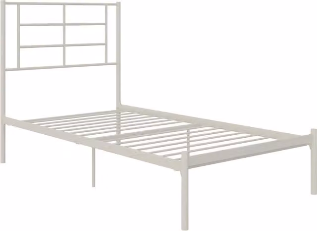 Dorel Home Jensen Metal Bed in White, Single, W/D/H: 90 x 190 cm