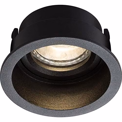 Knightsbridge Dipa Single Fixed Round Anti-Glare Recessed Downlight in Black