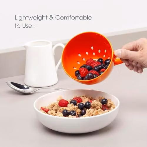 Zeal Melamine Berry Colander with Handles, Orange, 10 cm – 3