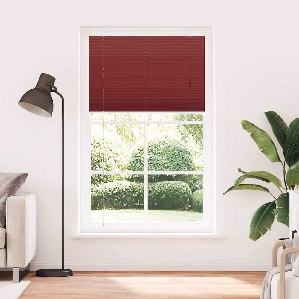 Berkfield Home Single Pleat Blind in Bordeaux Red, W: 115 cm, H: 200 cm – 2