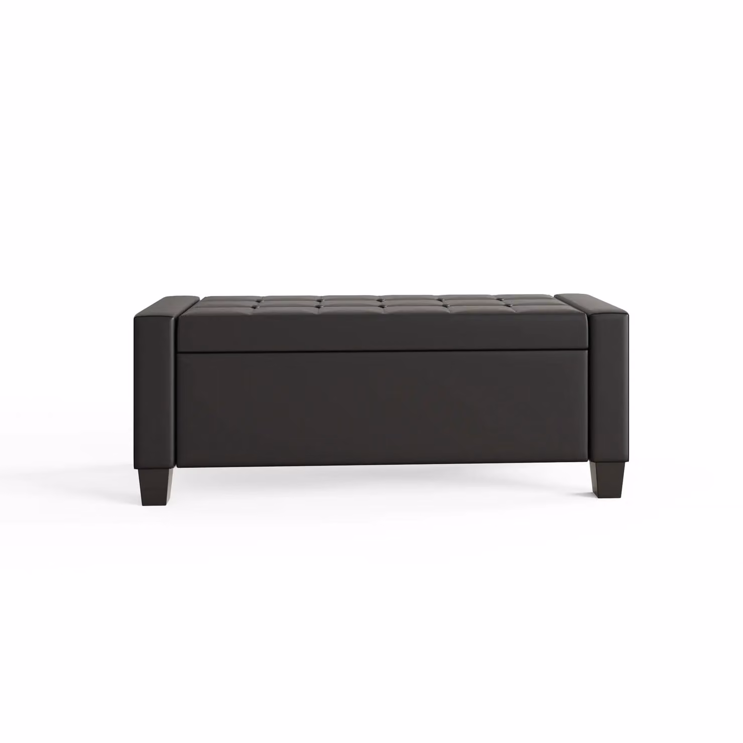 GFW Verona Black Faux Leather Ottoman Storage Bench – 3