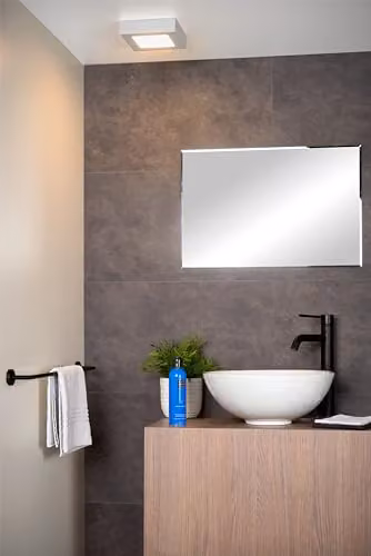 Lucide Brice Dimmable Square LED Flush Ceiling Light for Bathrooms, White – 2
