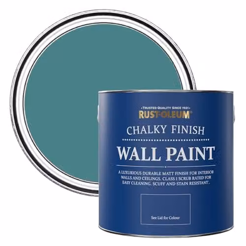 Rust-Oleum Peacock Suit Blue Matt Chalk Wall Paint, 2.5L – 1
