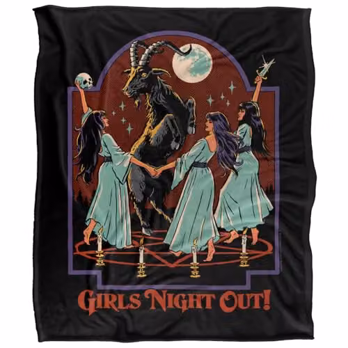 Steven Rhodes Girl's Night Out Super Soft Fleece Throw Blanket, Multicolour, W x D: 152 x 127 cm – 5