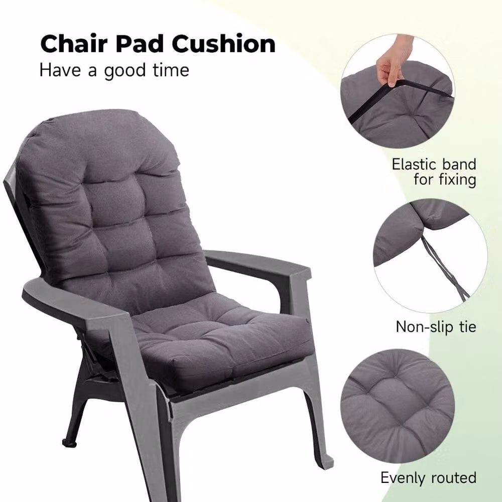 PAWNORA Rectangular Chair Cushion Seat Pad in Dark Grey, W/D/H: 110 x 48 x 8 cm – 3