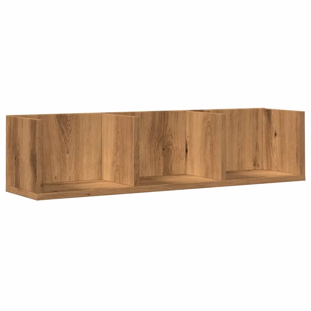 Berkfield Home Artisan Oak CD Wall Shelf, Brown, W: 75 cm, D: 18 cm, H: 18 cm – 2