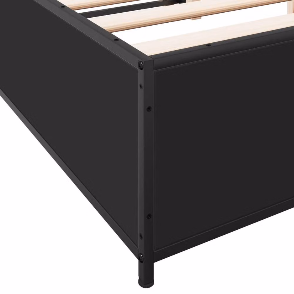 Berkfield Home Small Double Bed Frame in Black, W/D/H: 120 x 200 cm – 4