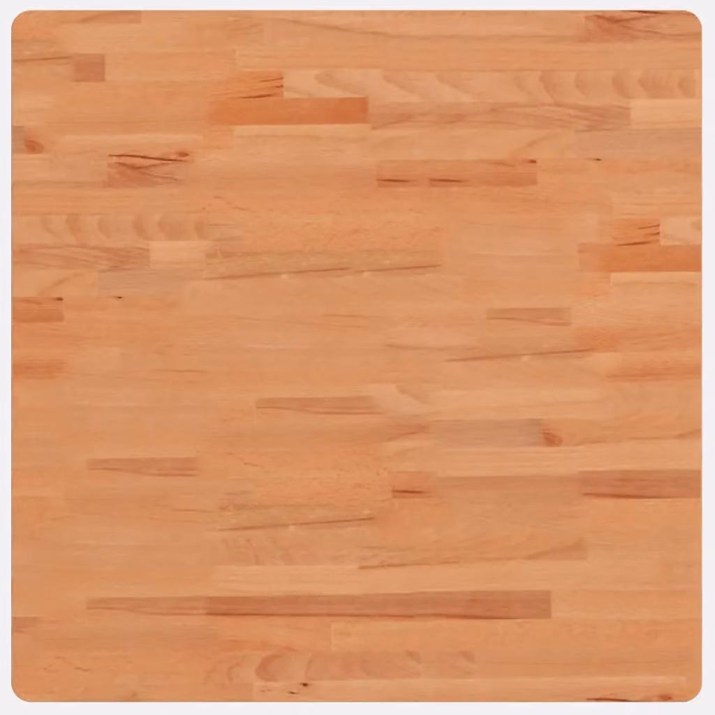 Berkfield Home Square Solid Wood Beech Table Top, Brown, W: 70 cm, D: 70 cm, H: 2.5 cm – 1