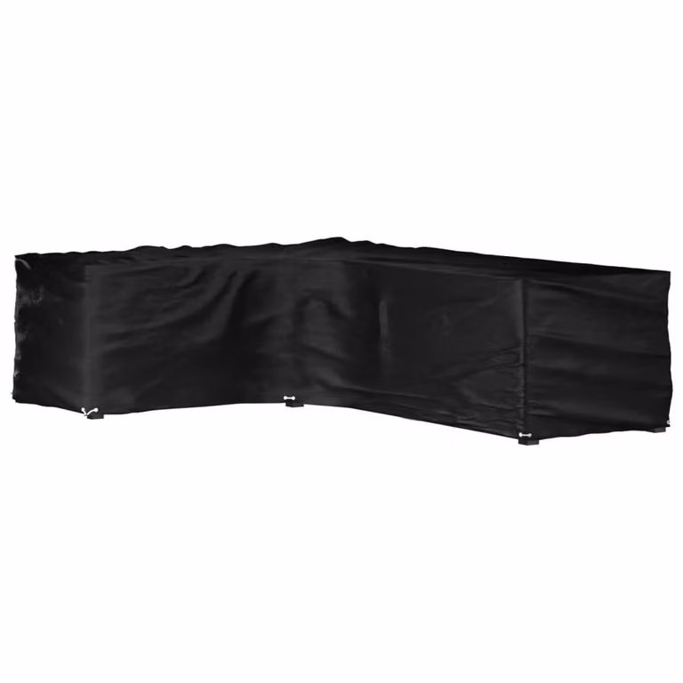Berkfield Home L-Shaped Garden Furniture Cover with 16 Eyelets, Black, W/D/H: 210 x 260 x 80 cm