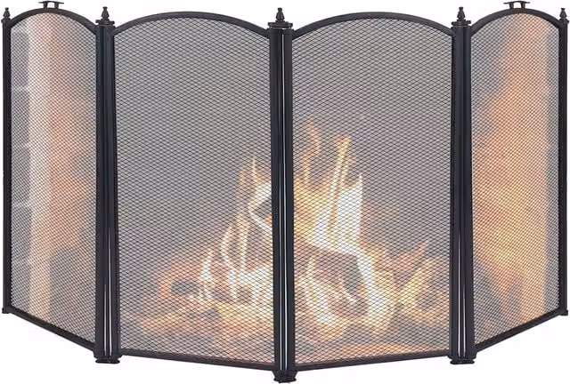 Simpa Berkshires 4 Panel Fire Guard in Black – 1