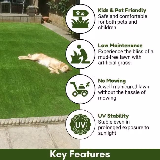 Artificial Grass GB Shamrock 40mm Artificial Grass in Green, W: 400 cm, D: 200 cm – 1