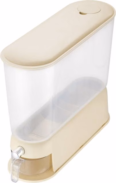Lifeideas Slim Grain Storage Dispenser in White, Beige and Transparent, Width: 30.3 cm