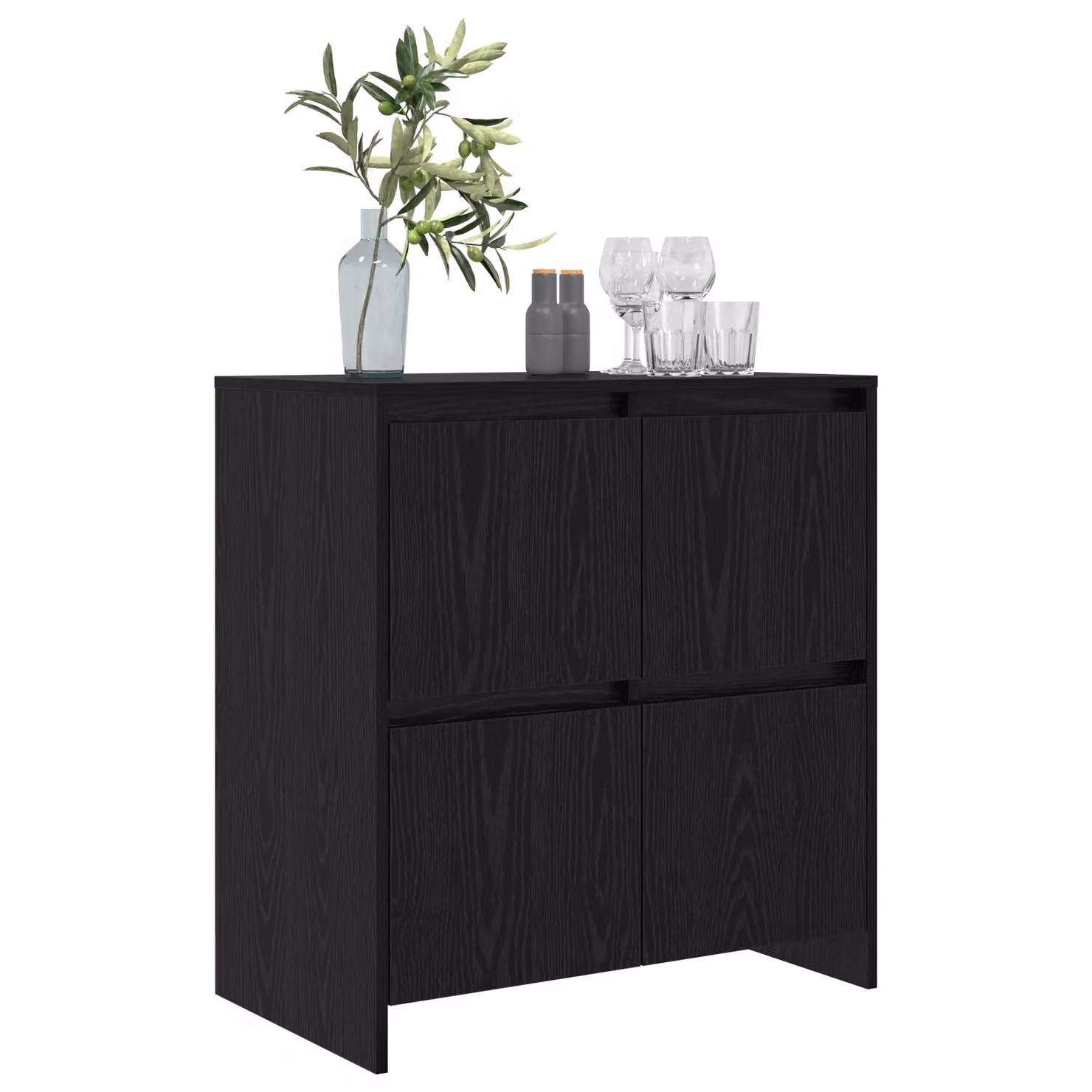 Berkfield Home Black Oak Sideboard with Door, W/D/H: 70 x 41 x 75 cm – 3