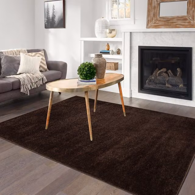 Smart Living Wholesale Ltd. Super Soft Fluffy Thick Pile Shimmer Shaggy Area Rug in Purple/Brown