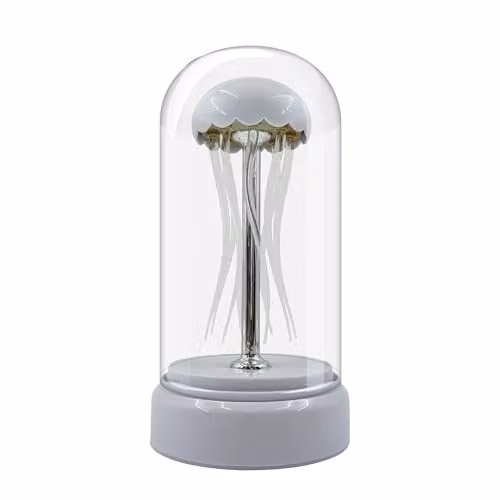 Menkind RED5 Jellyfish Lamp with Rotating Arms and RGB LED Mood Light in White and Multicolour