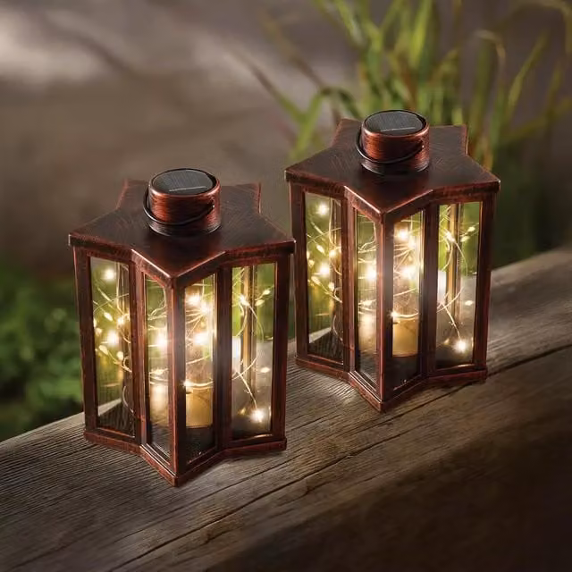 Marco Paul Solar Firefly Star Lanterns, 2 Pack, Bronze