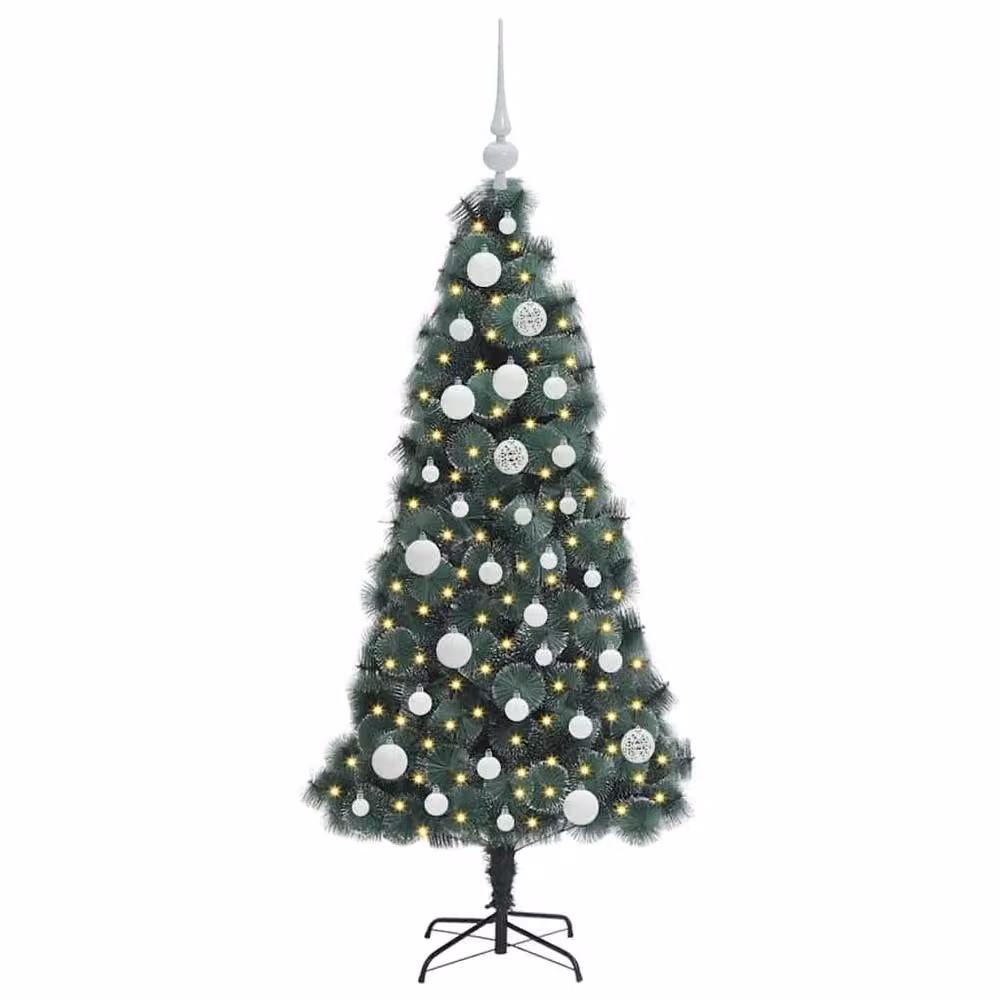 Berkfield Home Pre-lit Artificial Christmas Tree with Ball Set, Green, Height: 120 cm – 3