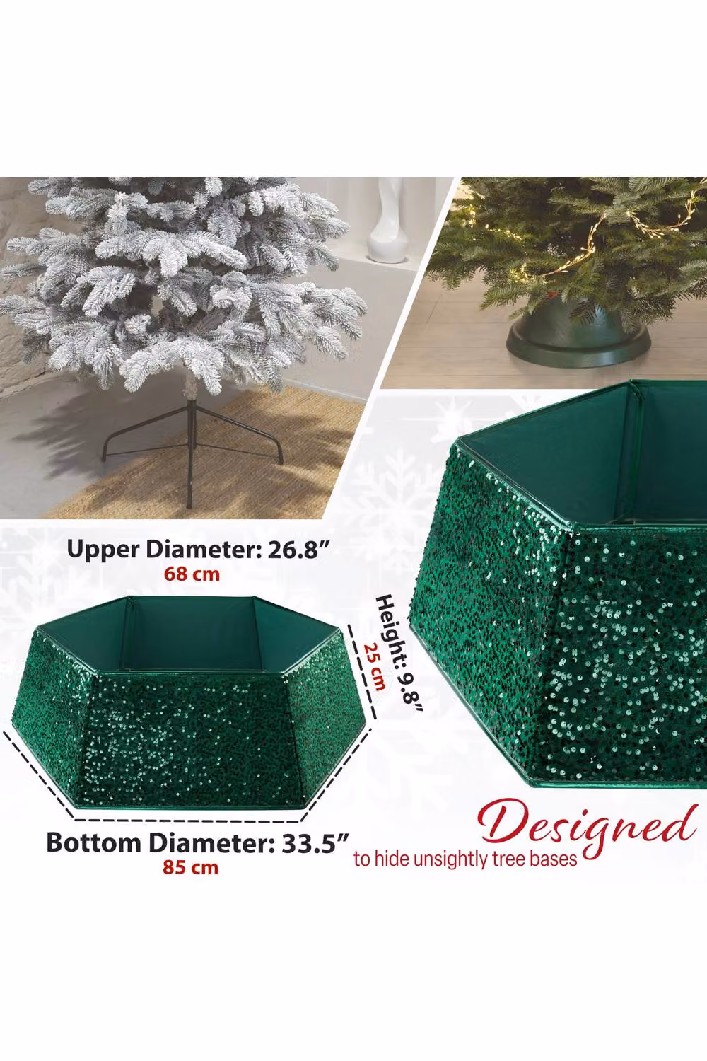 Deco Express Green Tabletop Christmas Tree Skirt – 2