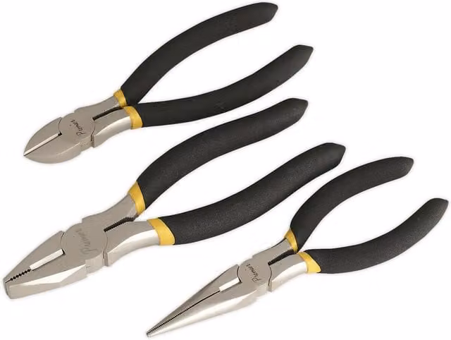 Loops 3 Piece Chrome Vanadium Steel Pliers Set in Black – 1