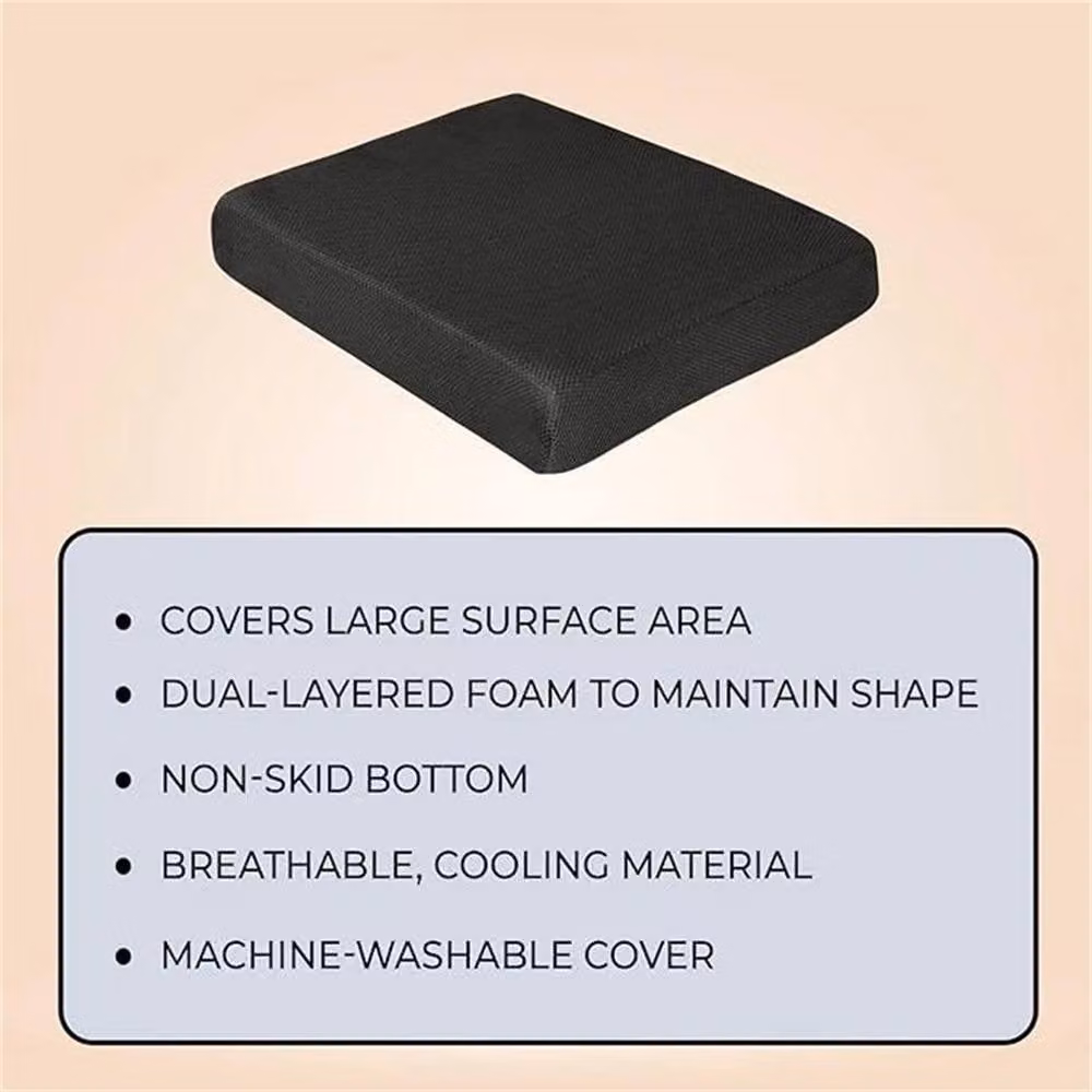 SPETLEK Orthopaedic Memory Foam Seat Cushion in Black, W/D/H: 45.5 x 40.5 x 10 cm – 1