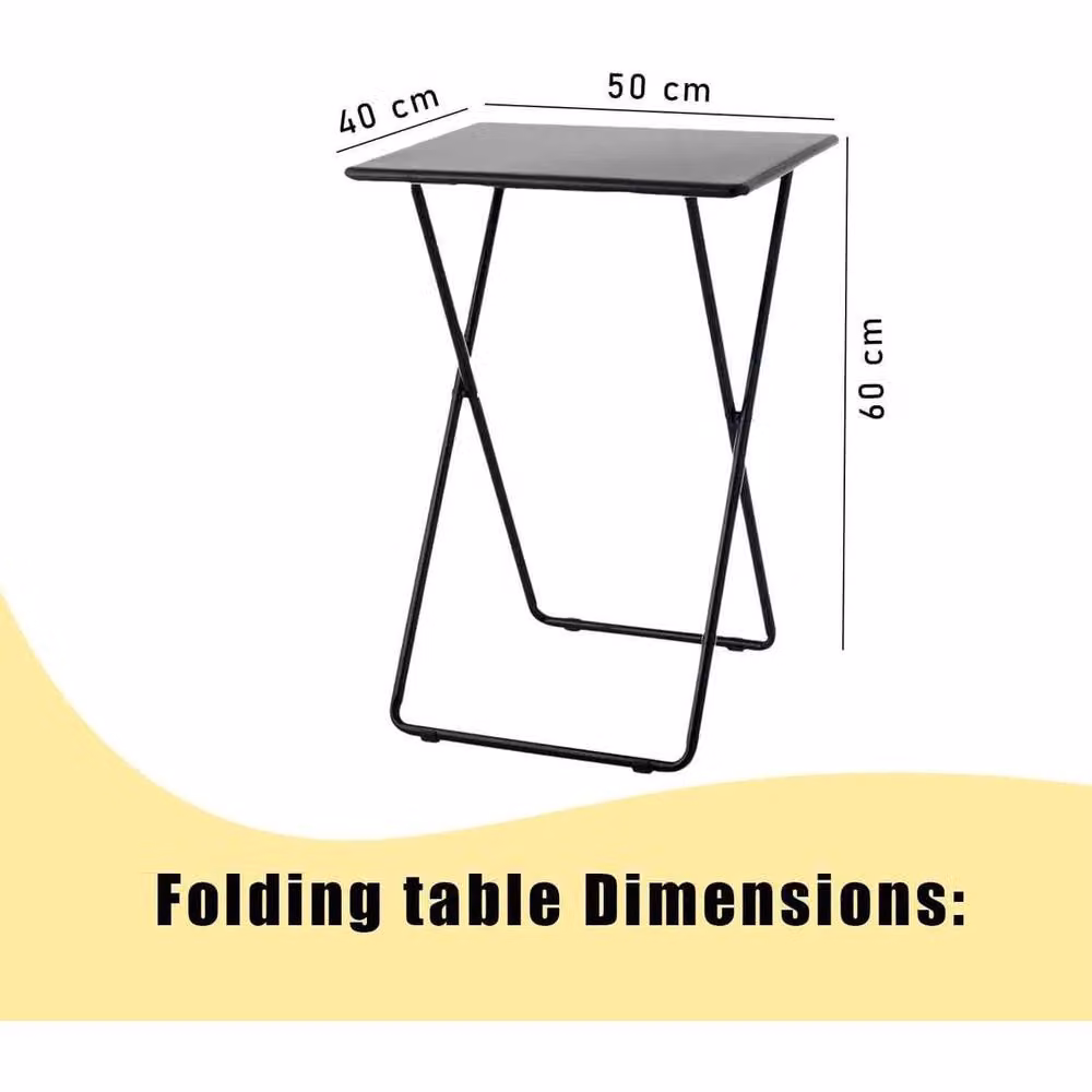 EONLION Black Folding Rectangular Tray Table for Living Rooms, Width: 100 cm – 2