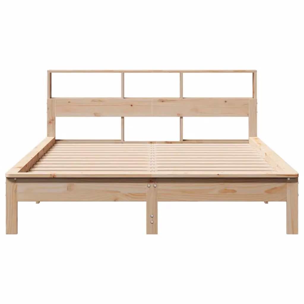 Berkfield Home Solid Wood Pine Bed Frame in Brown, W: 140 cm, D: 200 cm – 2