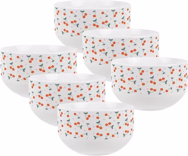 Purely Home Floral Ceramic Cereal Bowl in Red and White