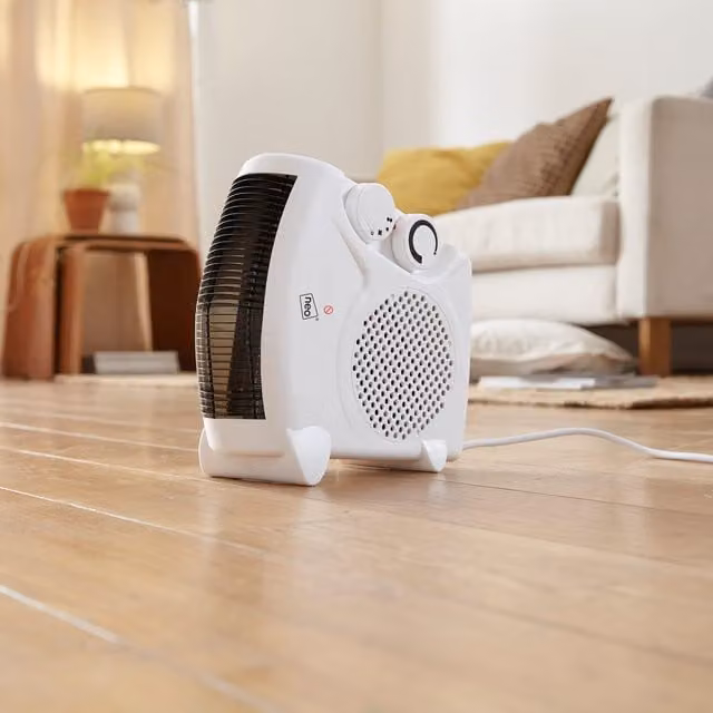 Neo White 2000W Portable Electric Fan Heater with Thermostat