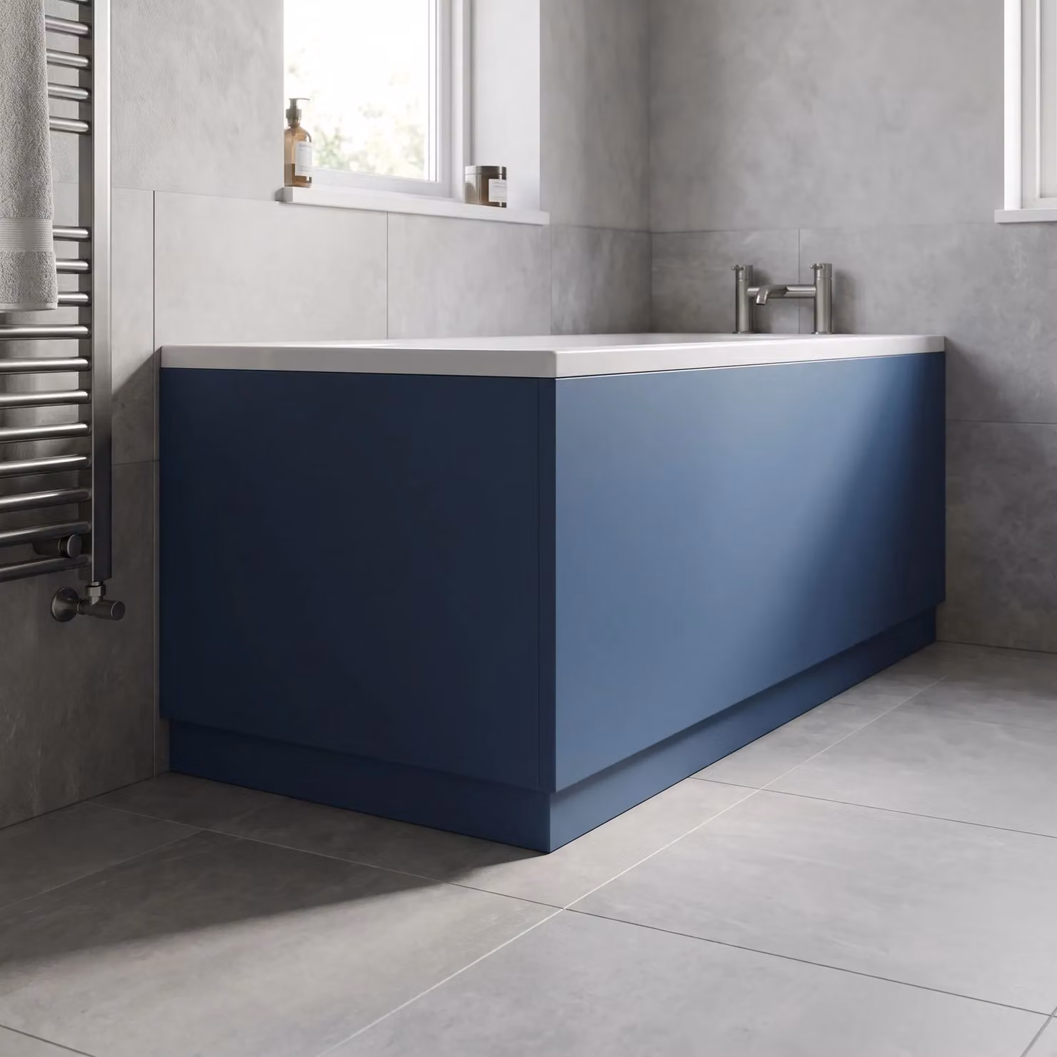 Balterley Edge/Power Straight End Bath Panel and Plinth in Blue – 2