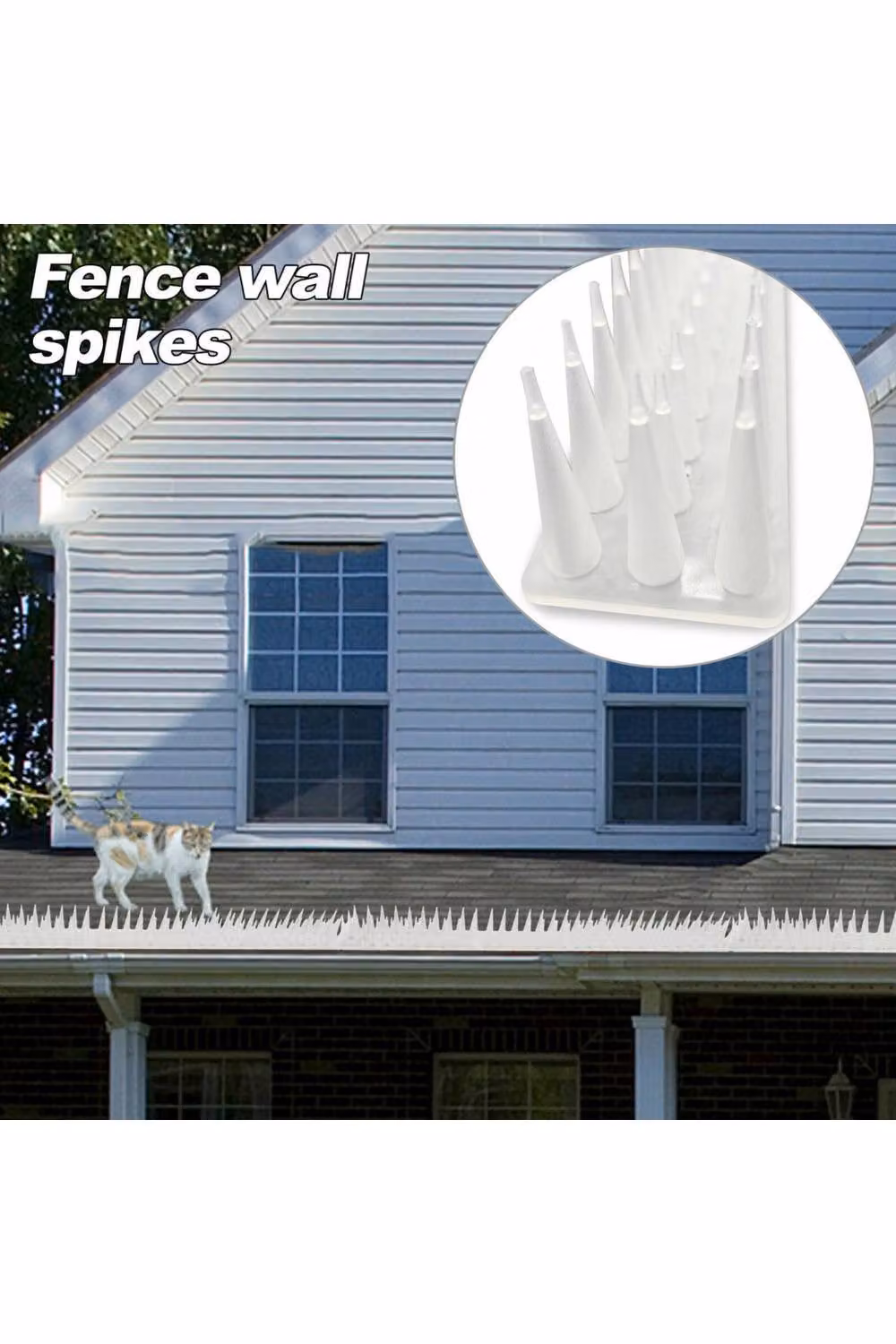 KDMD 12-Piece Transparent Plastic Anti-Bird and Animal Deterrent Spikes – 3