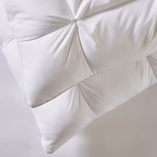 Vision Linens Pack of 2 White Pleated Polyester Pillows, W: 50 cm, L: 75 cm – 2
