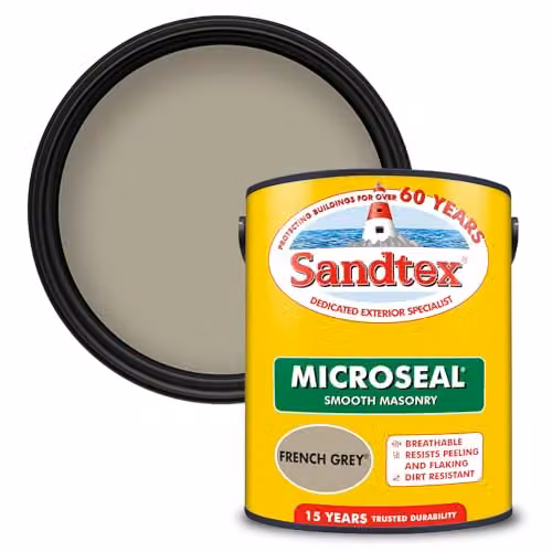 Sandtex Ultra Smooth Masonry Paint, French Grey, 5 l – 1