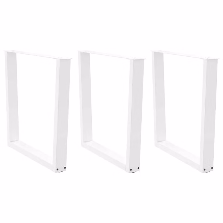 Berkfield Home Modern V-Shape Dining Table Legs, 3 Piece Set, White Steel
