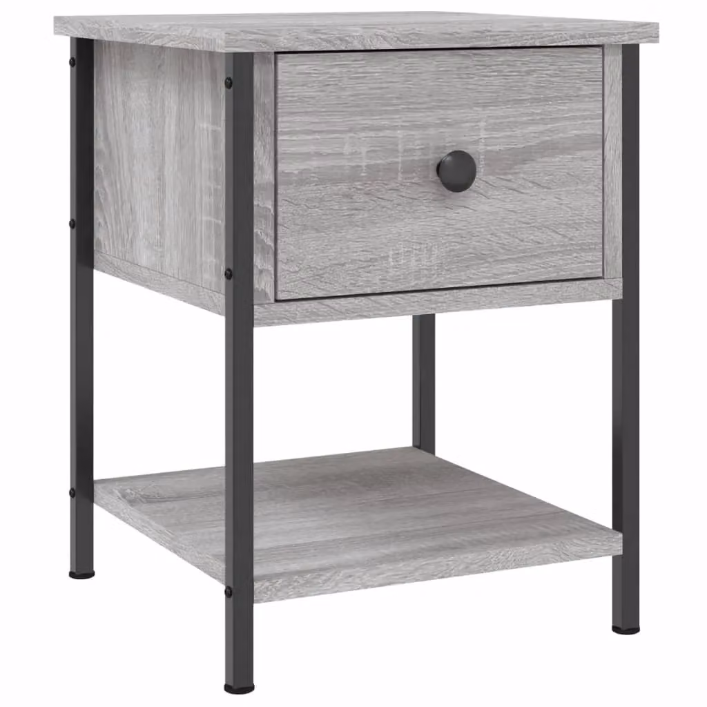 Berkfield Home Set of 2 Grey Sonoma Bedside Tables, W/D/H: 34 x 35.5 x 45 cm – 3