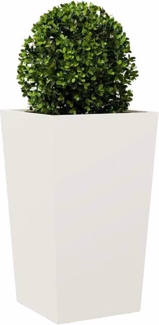 Berkfield Home Durable Steel Garden Planter Tub, White, W/D/H: 45 x 45 x 75 cm