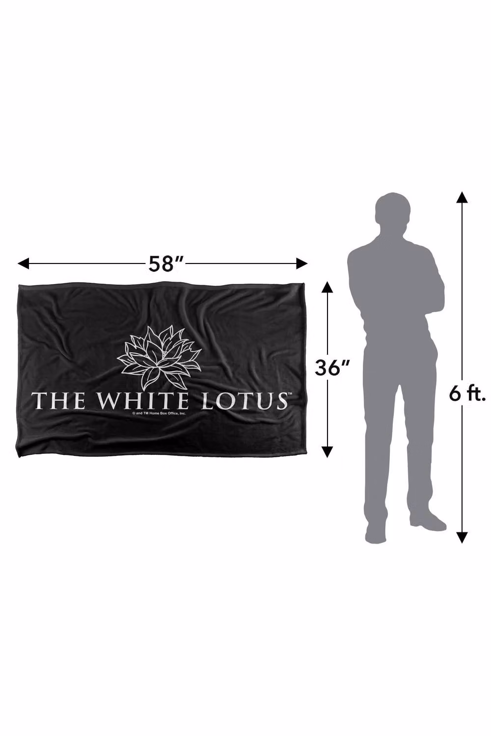Warner Bros. The White Lotus Logo Darks Silky Touch Super Soft Extra Large Throw Blanket in Black and Multicolour – 3