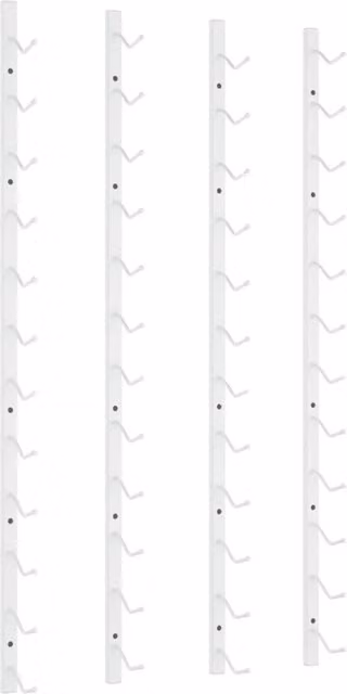 Berkfield Home Wall Mounted White Lacquered Metal Wine Rack for 12 Bottles, Set of 2
