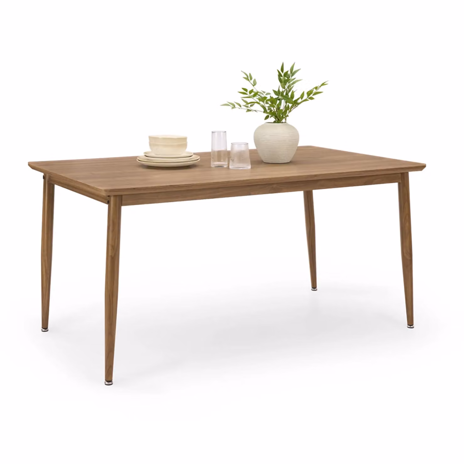 VonHaus Burton 6 Seater Rectangular Dining Table in Brown Wood Effect, W/D/H: 150 x 90 x 76.4 cm – 2